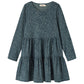 MARMAR COPENHAGEN TEAL LEOPARD TIERED DRESS