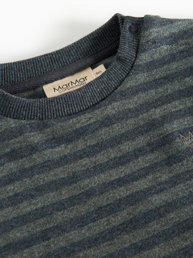 MARMAR COPENHAGEN FOREST GREEN STRIPE SWEATER
