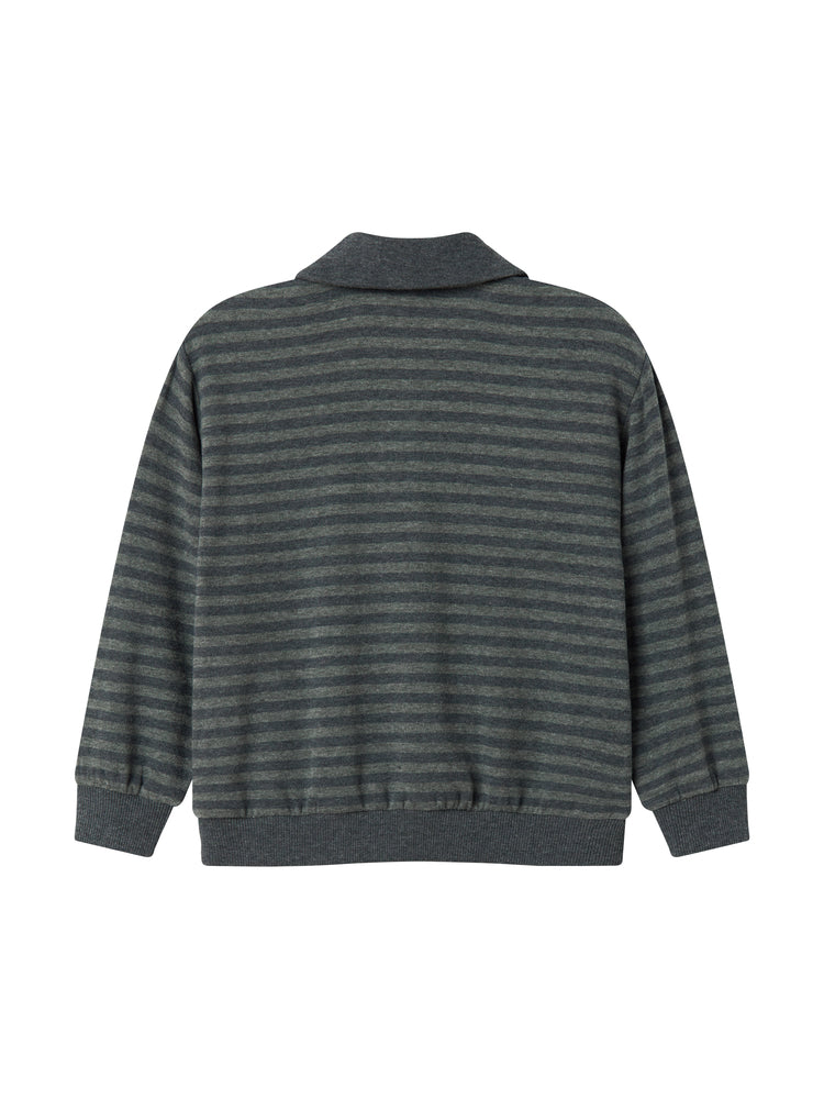 MARMAR COPENHAGEN FOREST GREEN STRIPE COLLAR SWEATER