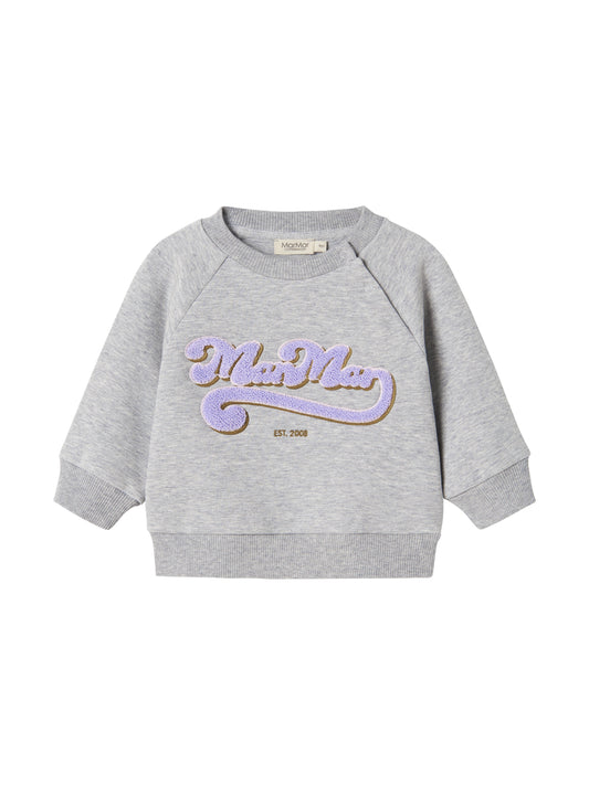 MARMAR COPENHAGEN GREY/PURPLE LOGO SWEATSHIRT