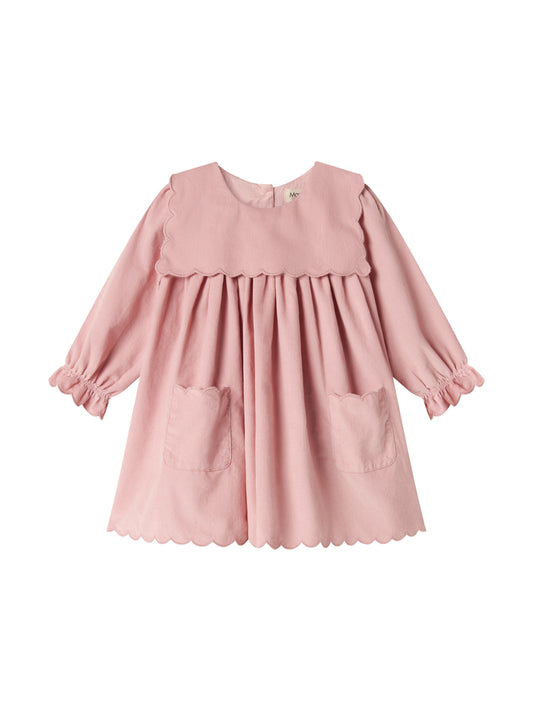 MARMAR COPENHAGEN PINK SCALLOP TRIM POCKET DRESS