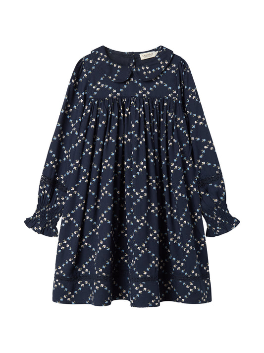 MARMAR COPENHAGEN NAVY FRENCH FLOWER COLLAR DRESS