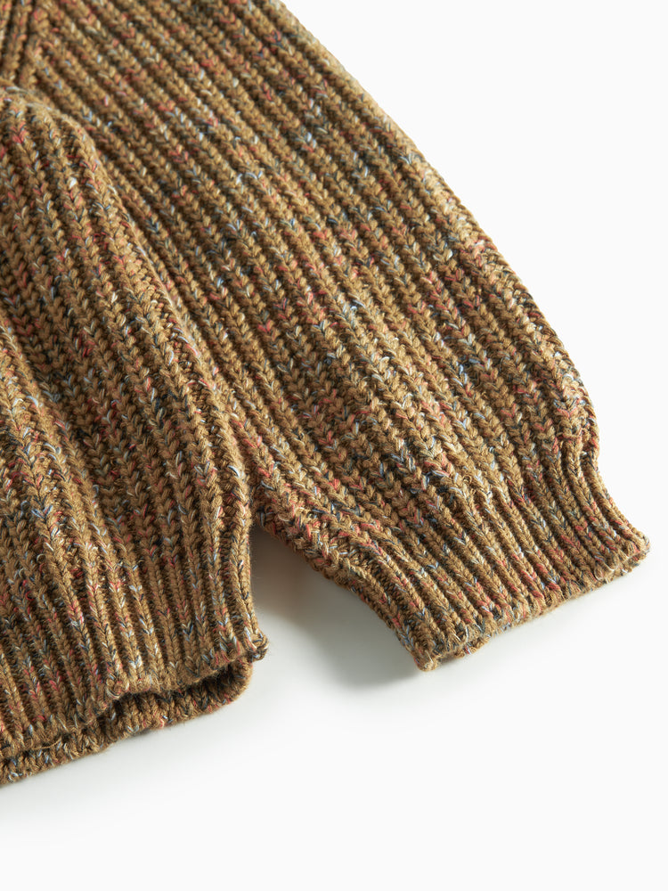 MARMAR COPENHAGEN BROWN RIBBED CHUNKY KNIT SWEATER