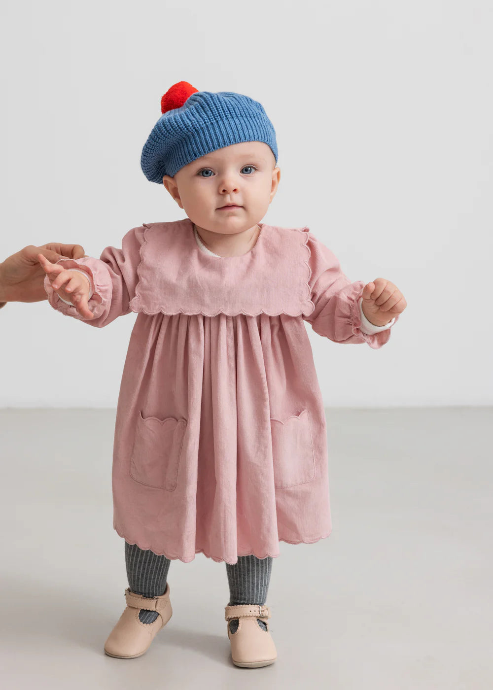 MARMAR COPENHAGEN PINK SCALLOP TRIM POCKET DRESS