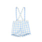 LE BOURDON LIGHT BLUE CHECKED SUSPENDER SHORTS