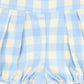 LE BOURDON LIGHT BLUE CHECKED H FRONT SUSPENDER SHORTS