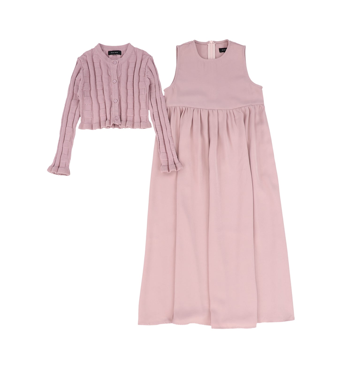 Pink Gingham Cardigan Maxi Dress
