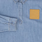 VALENTINA LIGHT BLUE DENIM LEATHER POCKET SHIRT