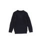 KLAI NAVY RIBBED KNIT POLO SWEATER