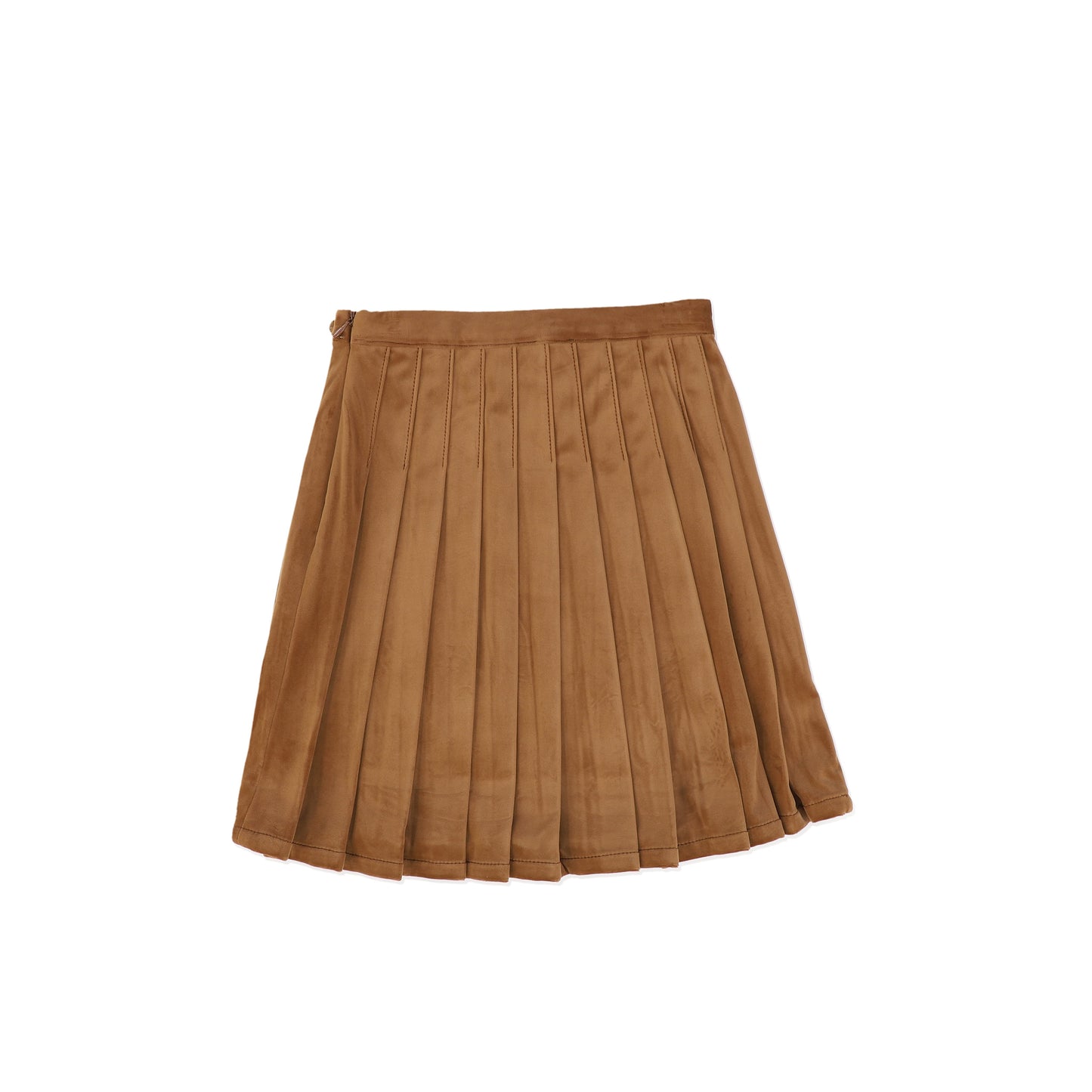 KLAI BROWN VELVET PLEAT SKIRT