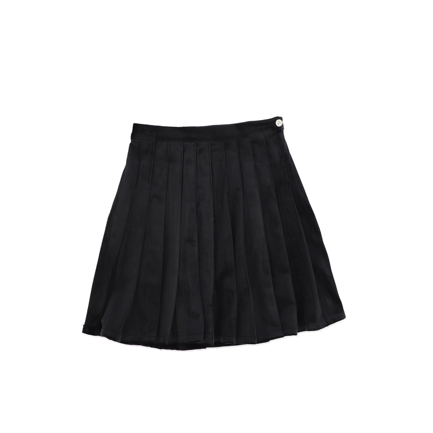 KLAI BLACK VELVET PLEAT SKIRT