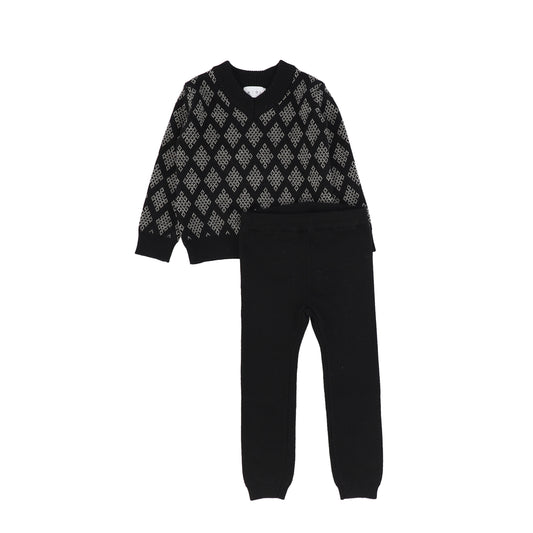 KLAI BLACK DIAMOND DESIGN SWEATER SET