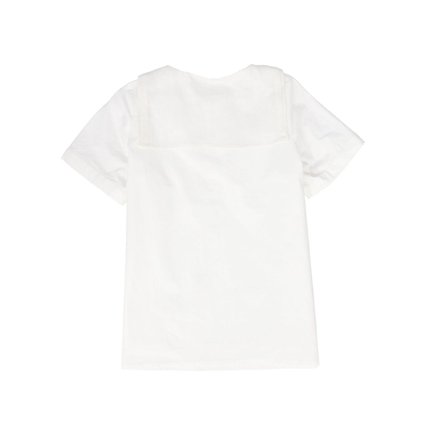 BACE COLLECTION WHITE LINEN SAILOR COLLAR SS SHIRT