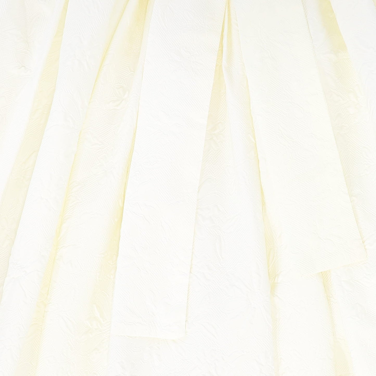 FRANCESCA GUILIANO CREAM EMBOSSED FLOWER HIGH WAIST FLUTTER SLEEVE GOWN