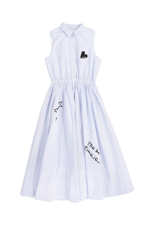 VALENTINA BLUE STRIPE LOGO COLLAR JUMPER