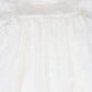 FRANCESCA GUILIANO IVORY FLOWER TEXTURED ORGANZA PUFF SLEEVE DRESS