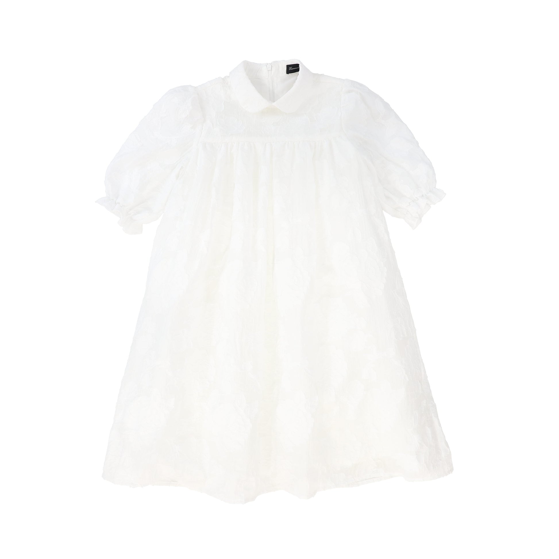 white organza puff sleeve dress Charming Potential White Organza Backless Puff Sleeve Mini Dress