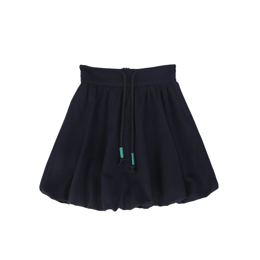 BAMBOO NAVY TRIM DRAWSTRING BUBBLE SKIRT