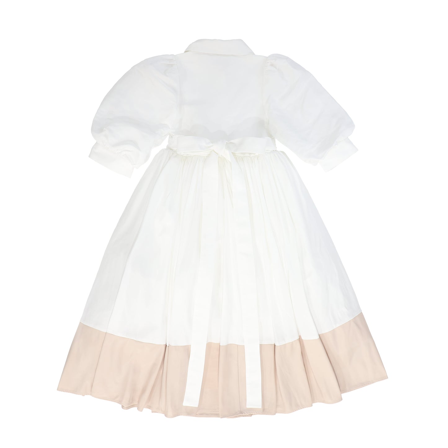 FRANCESCA GUILIANO IVORY COLORBLOCK COLLAR GOWN