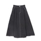 VALENTINA BLACK DENIM FLY FRONT DENIM SKIRT [FINAL SALE]