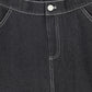 VALENTINA BLACK DENIM FLY FRONT DENIM SKIRT [FINAL SALE]