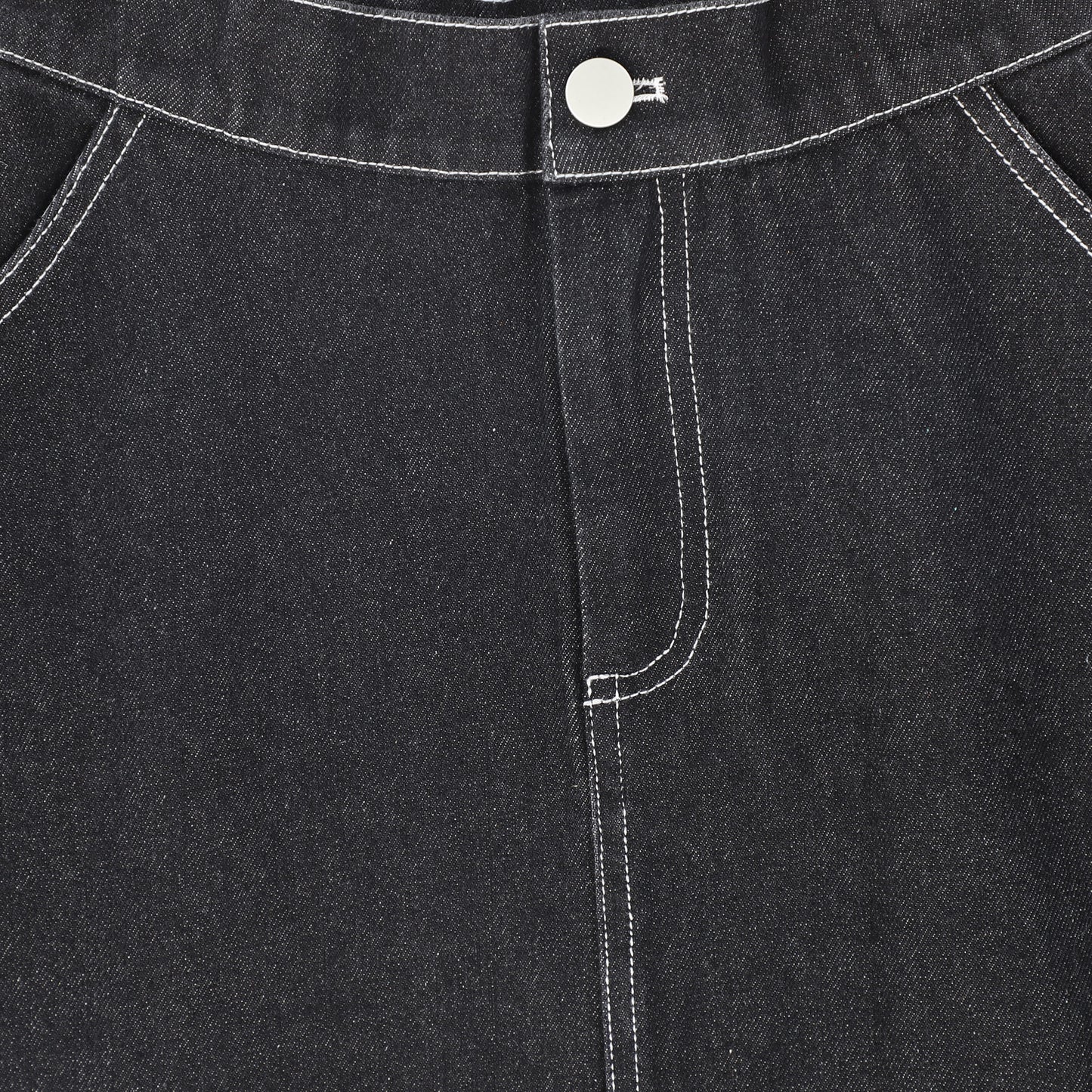 VALENTINA BLACK DENIM FLY FRONT DENIM SKIRT [FINAL SALE]