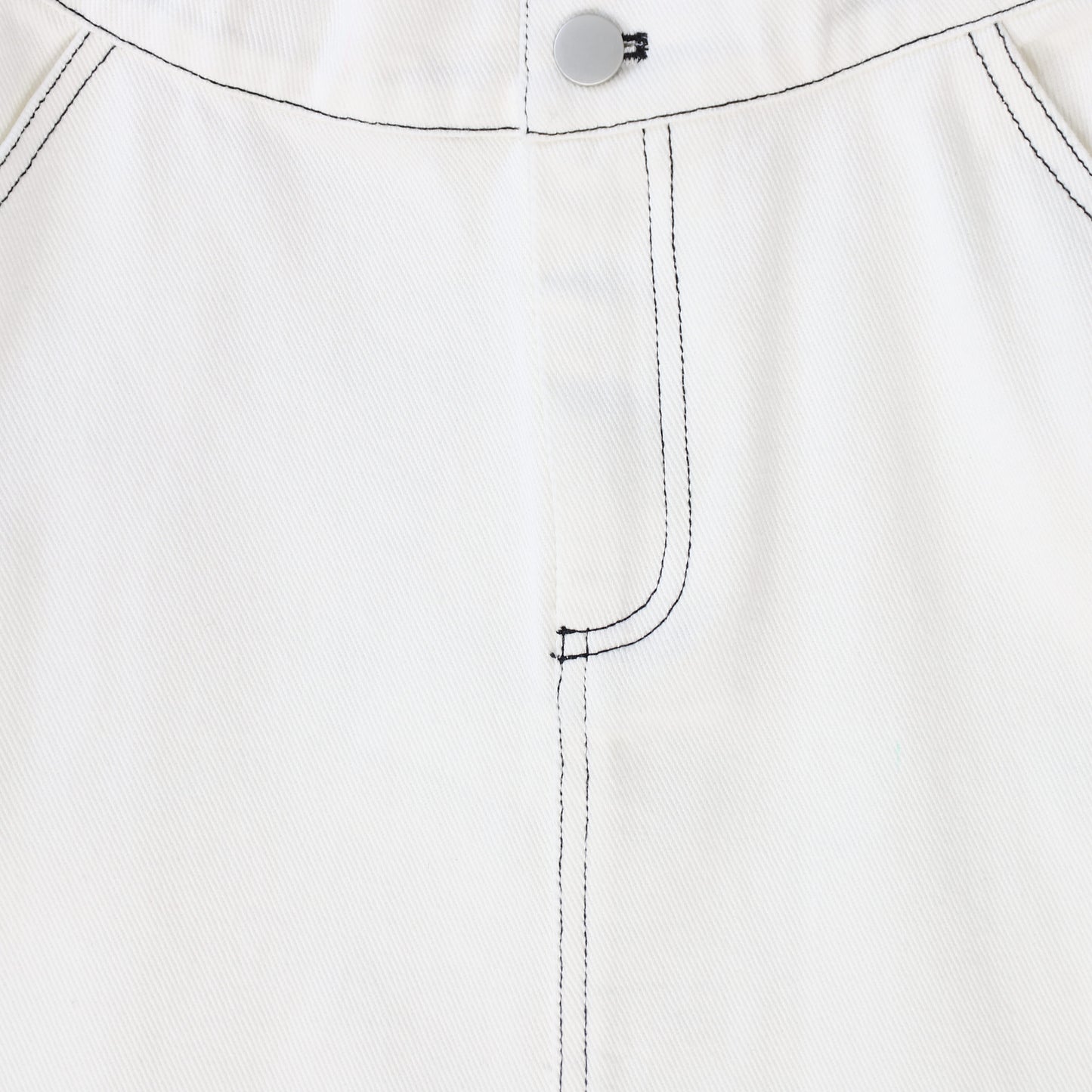 VALENTINA WHITE FLY FRONT DENIM SKIRT