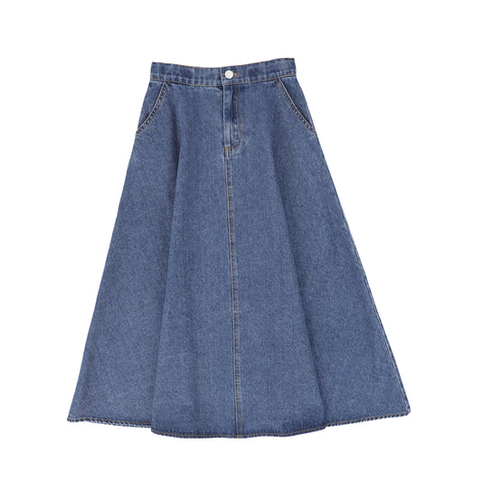 VALENTINA DENIM FLY FRONT SKIRT