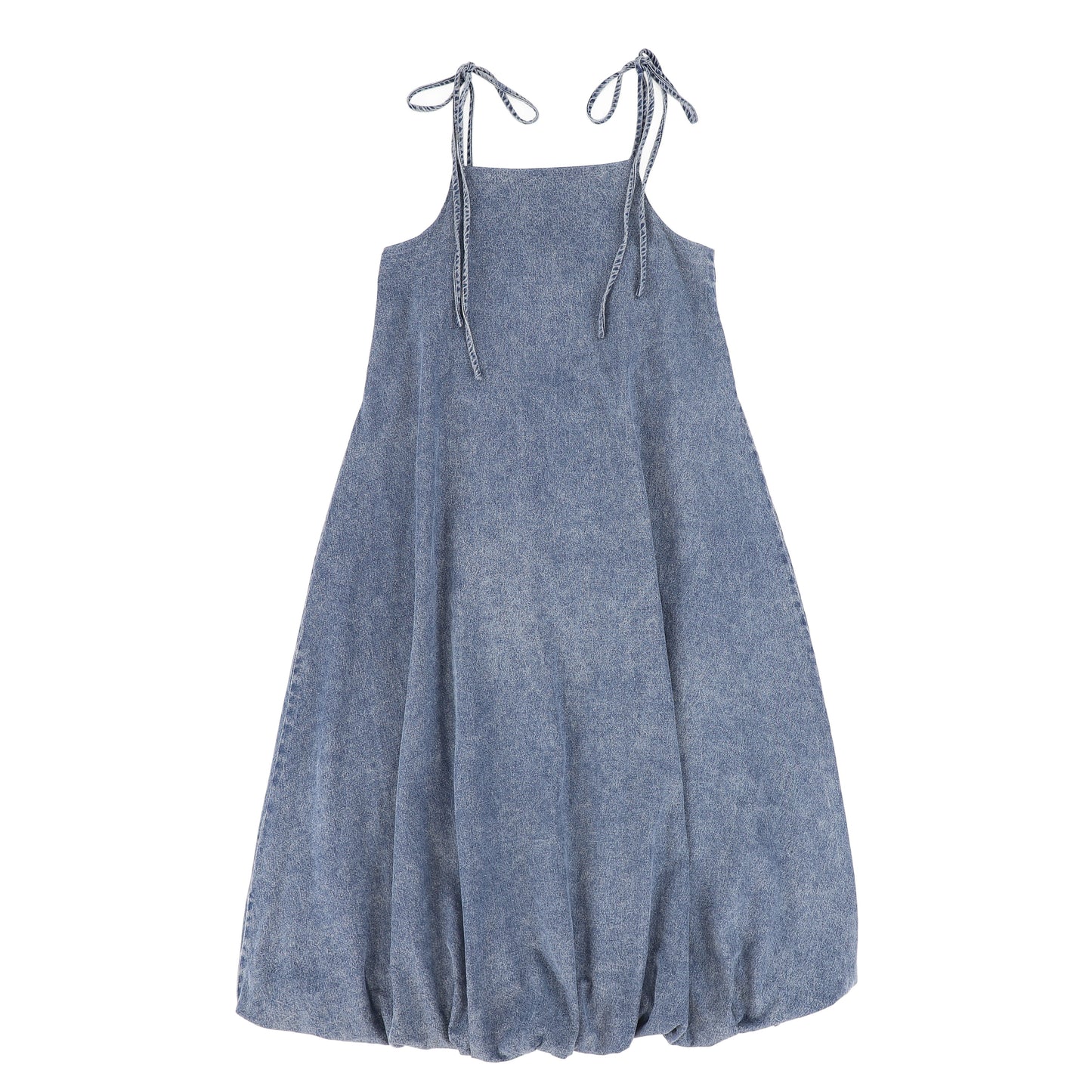 VALENTINA BLUE DENIM CHAMBRAY BUBBLE MIDI DRESS