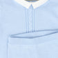 LE BOURDON BLUE KNIT CABLE STRIPE COLLAR SWEATER SET