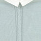 LE BOURDON GREEN KNIT CABLE STRIPE COLLAR SWEATER