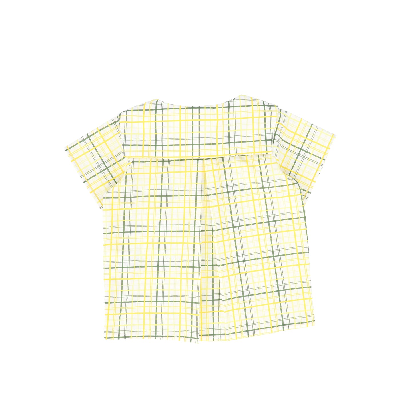 BAMBOO YELLOW PLAID SAILOR COLLAR BLOUSE