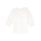BAMBOO WHITE SMOCKED RUFFLE TRIM BLOUSE