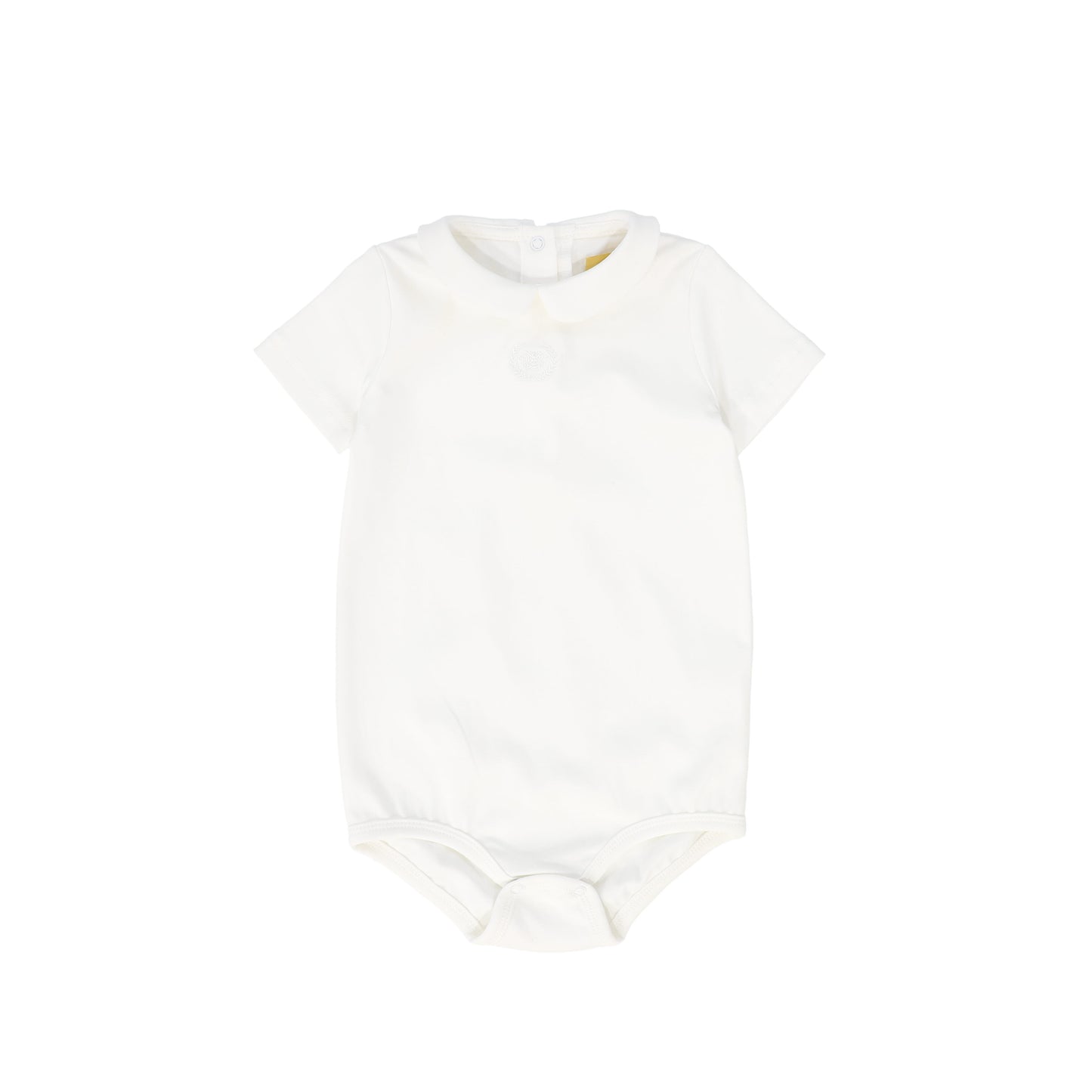 LE BOURDON WHITE BEE EMBROIDERED COLLAR ONESIE
