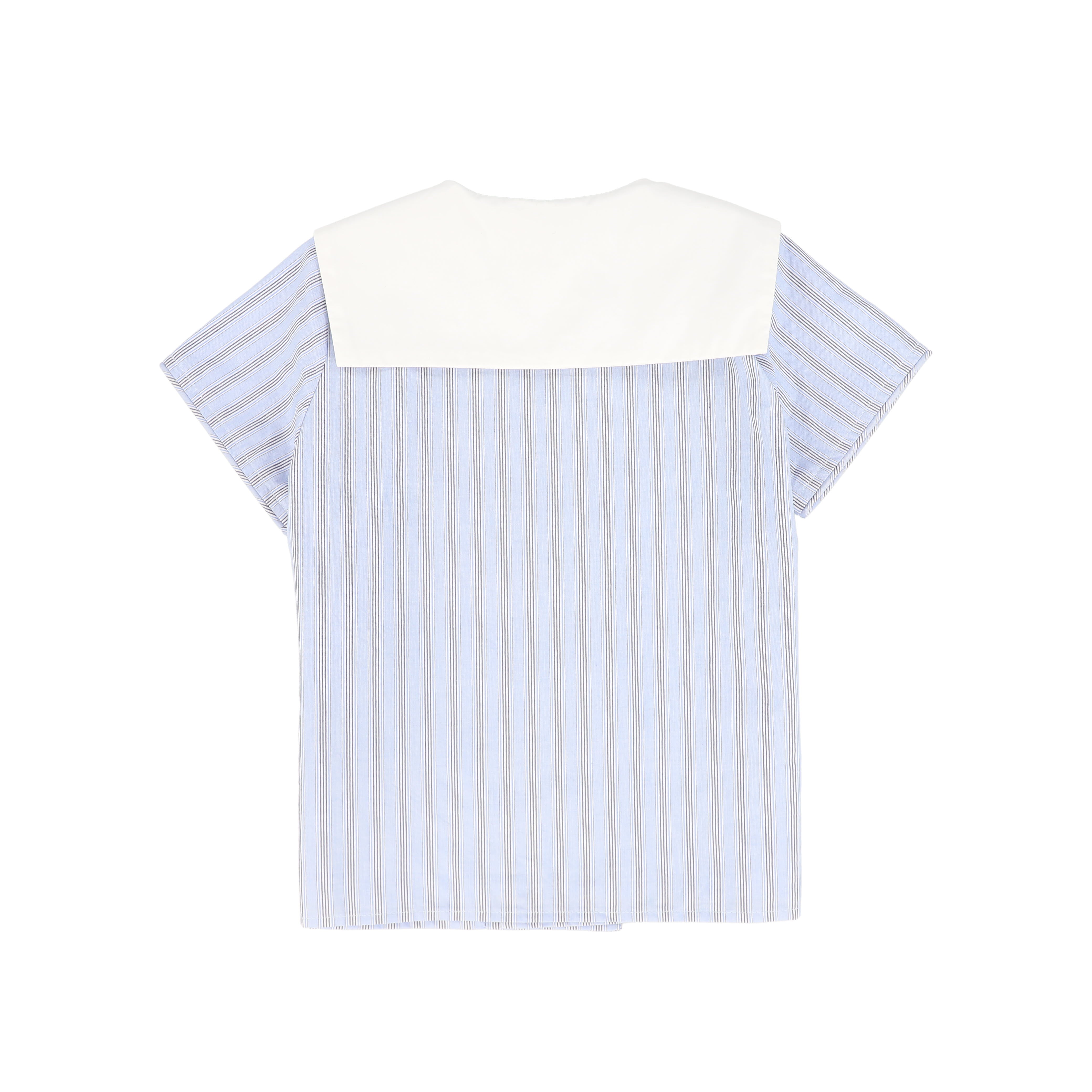 LE BOURDON BLUE DOUBLE STRIPE SAILOR COLLAR BLOUSE [FINAL SALE