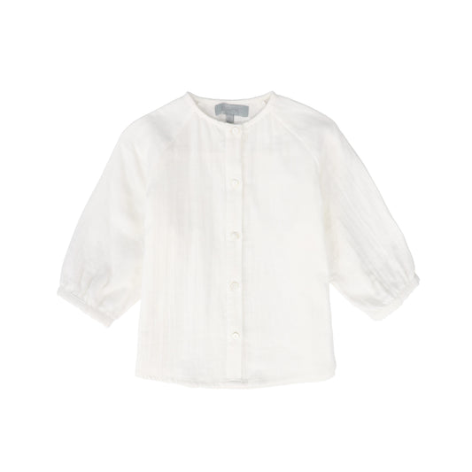 BACE COLLECTION WHITE GAUZE BLOUSE