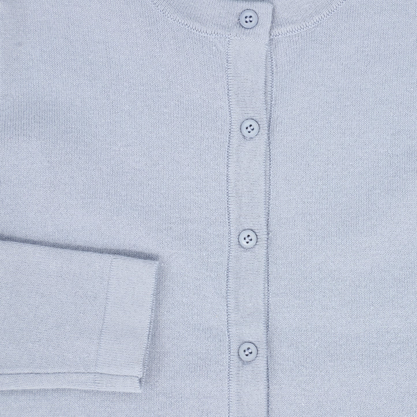 VALENTINA DUSTY BLUE SILK KNIT BUTTON CARDIGAN