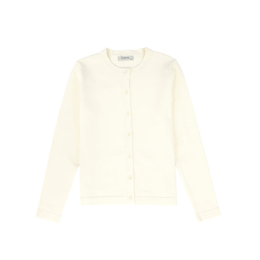 VALENTINA YELLOW SILK KNIT BUTTON CARDIGAN