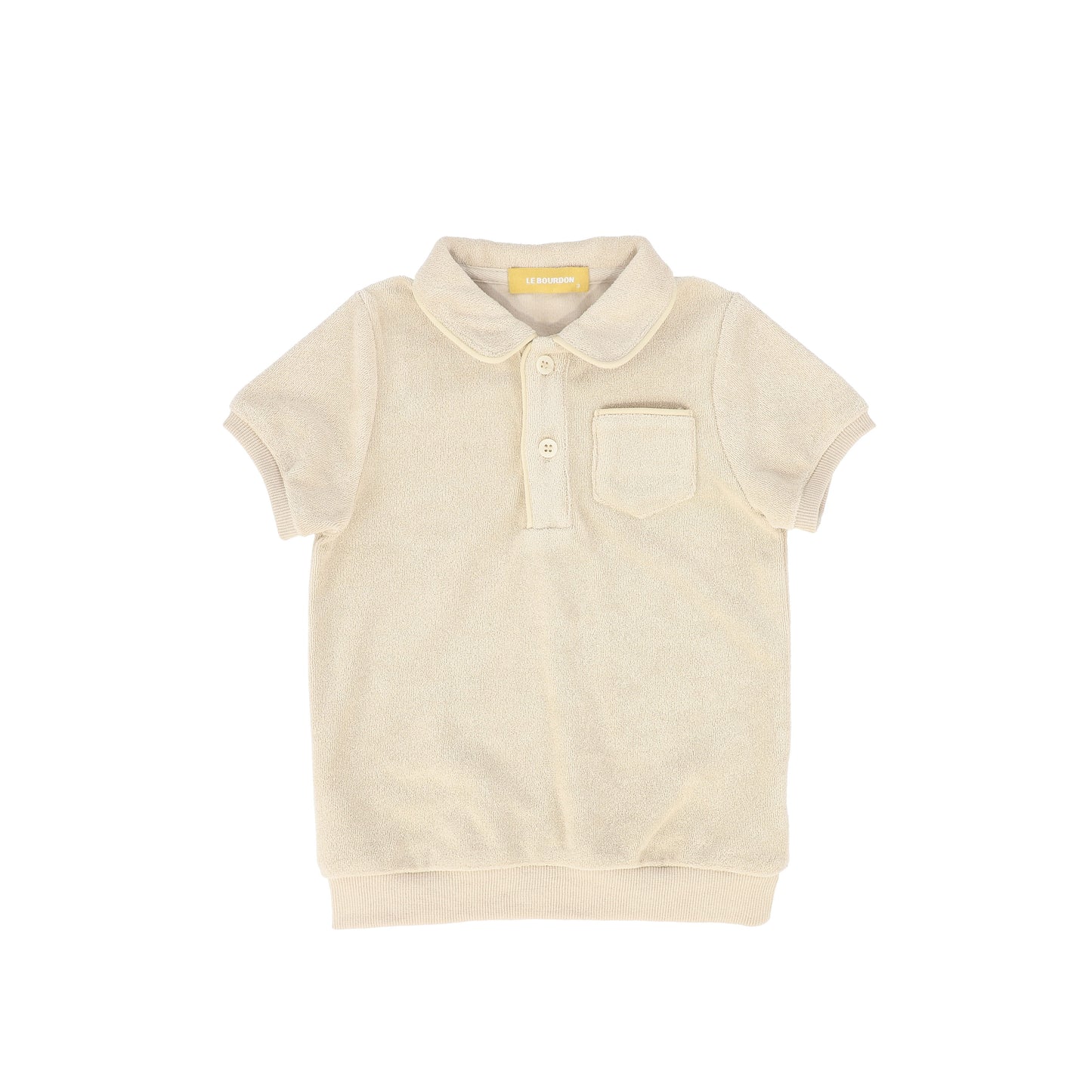 LE BOURDON BEIGE PIPED TRIM TERRY POLO