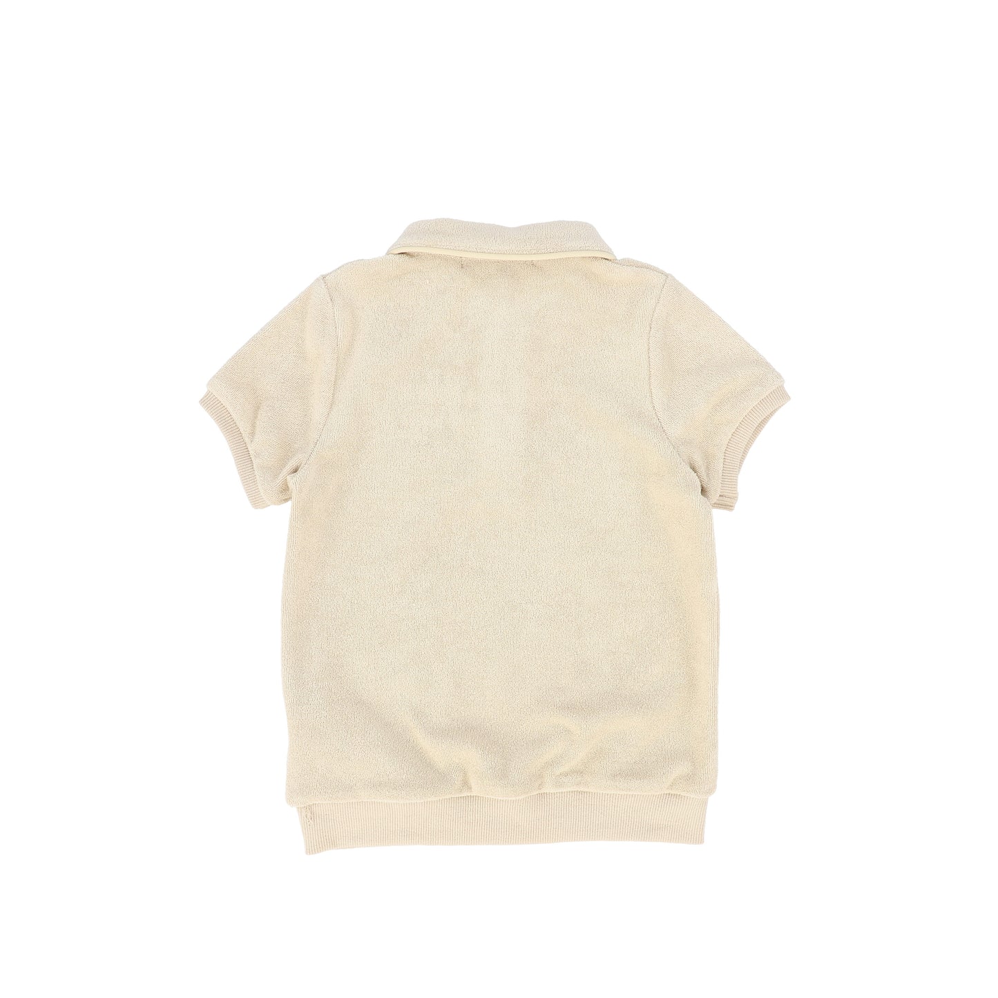 LE BOURDON BEIGE PIPED TRIM TERRY POLO