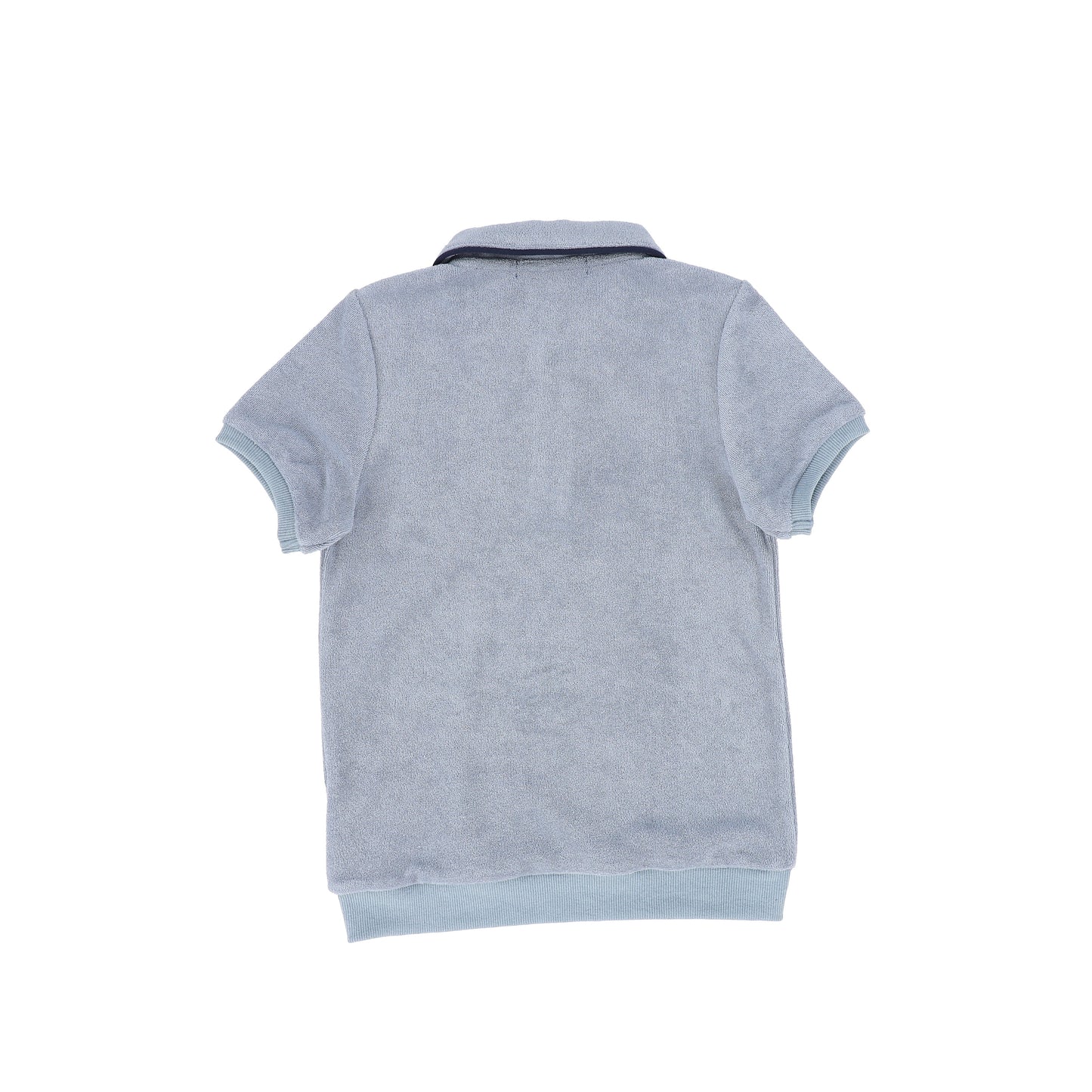 LE BOURDON BLUE PIPED TRIM TERRY POLO