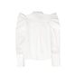 VALENTINA WHITE DIAMOND BUTTON PUFF SHOULDER BLOUSE