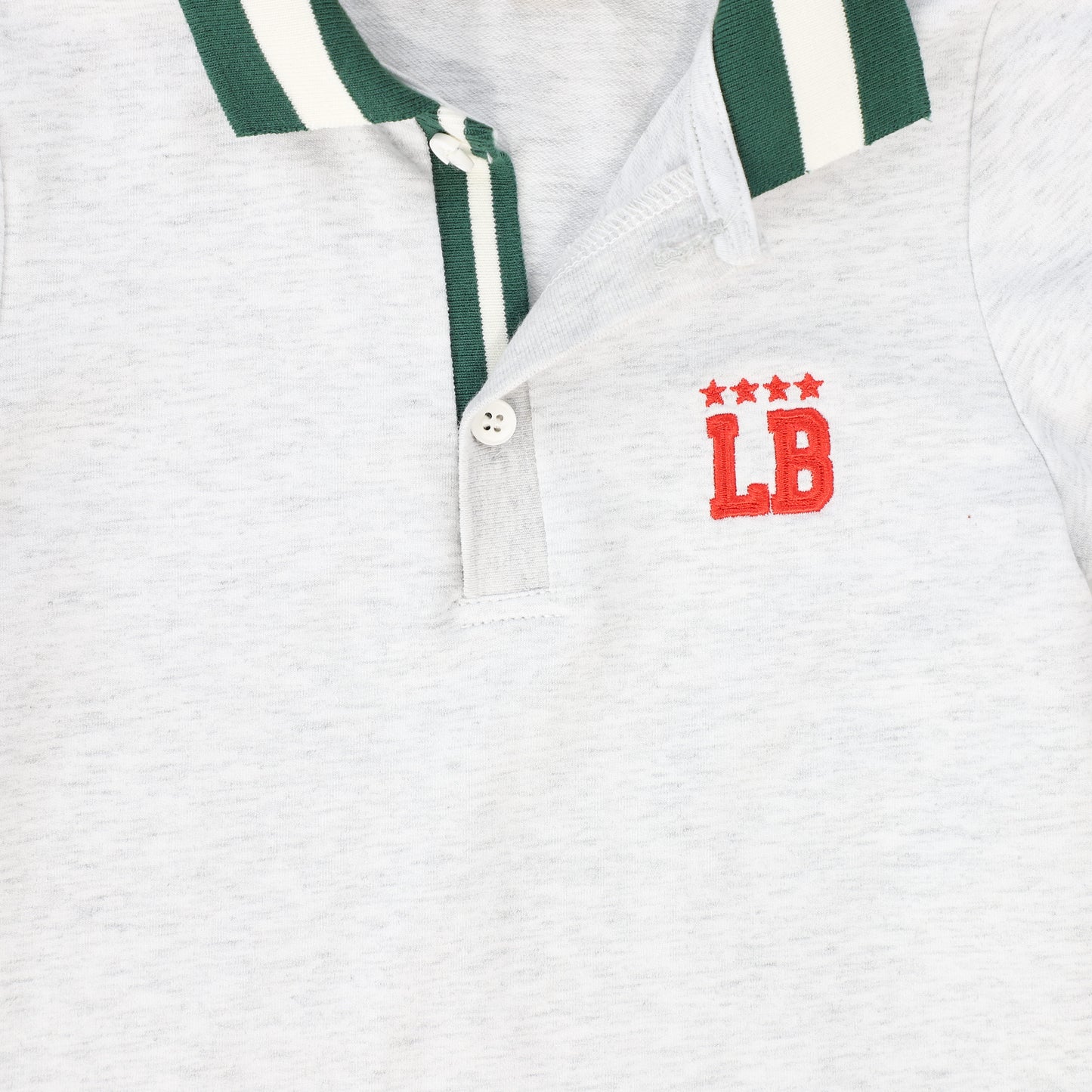 LE BOURDON GREY VARSITY TRIM COLLAR POLO
