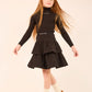 HEVEN CHILD BLACK WORDED TIERED SKIRT