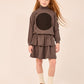 HEVEN CHILD GREY WORDED TIERED SKIRT