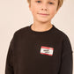 HEVEN CHILD BLACK NAME TAG SWEATSHIRT