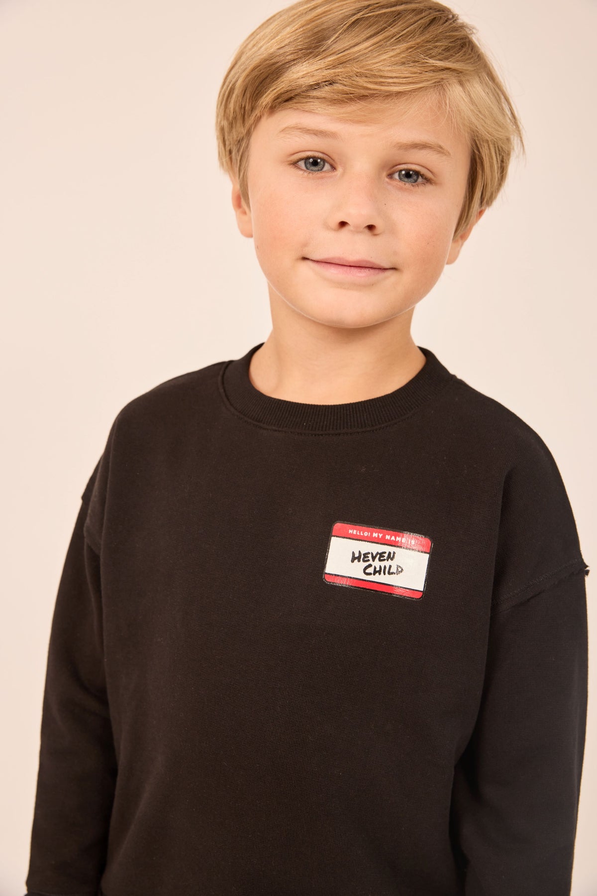 HEVEN CHILD BLACK NAME TAG SWEATSHIRT