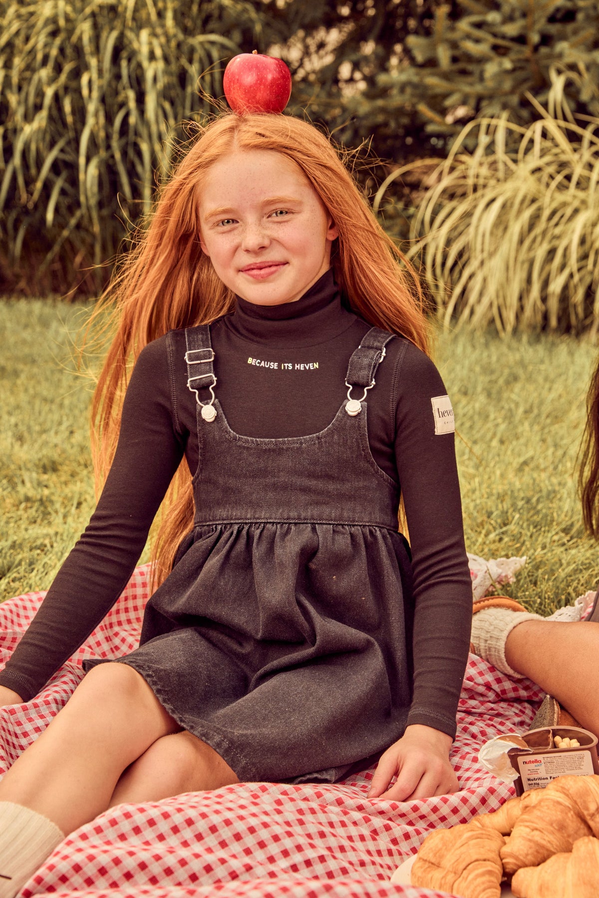 HEVEN CHILD BLACK WORDED TURTLENECK