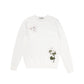 VALENTINA WHITE FLOWER EMBROIDERED SWEATER