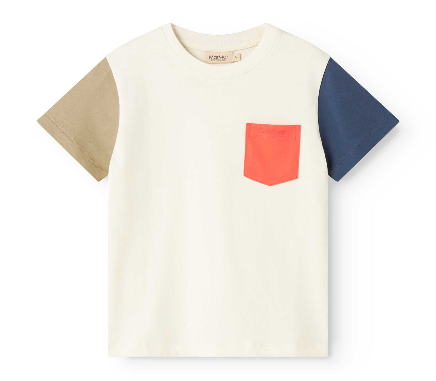 MARMAR COPENHAGEN CREAM COLOR BLOCK T-SHIRT